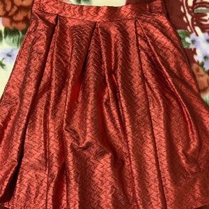 LulaRoe Fancy Red A-Line Skirt with Pockets